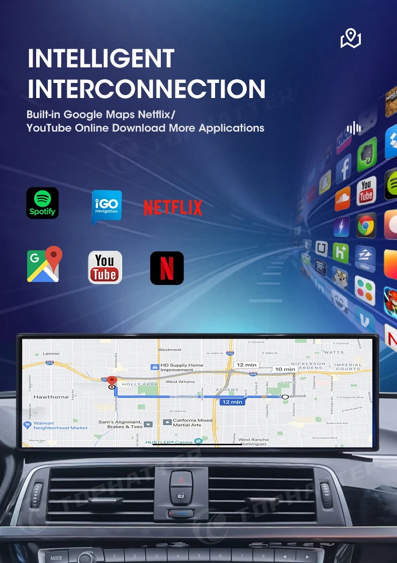 14.9 Inch Android Carplay for  3 Series E90 E91 E93 2005-2012 Car Multimedia Player  Navigation Auto Radio Headunit